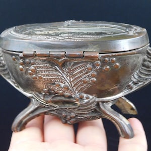 Antique/vintage  metal jewelry box – Juan-les-Pins Beach Souvenir
