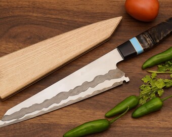 Handmade Damascus Chef Knife, Custom Kitchen Knife, Cooking Knife, Gift for Chef, Anniversary Gift, Birthday Gift for Him, Culinary Gift