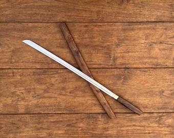 Handmade Chinese Dao Sword – Stainless Steel Saber with Wooden Scabbard, Kung Fu Display