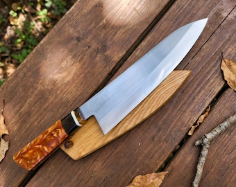 Handgjord Gyuto kockkniv, kökskniv i högkolstål, hartshandtag, professionell matlagningskniv, present till kock