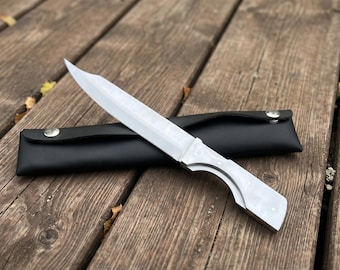 Dexter Morgan Inspired Knife Replica – Handmade Stainless Steel Collectible Prop with Leather Sheath, TV Inspired Knife & Cosplay Gift