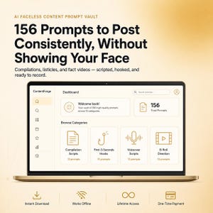 Handleiding voor het schrijven van content zonder gezicht, 156 videoscript-frameworks voor YouTube- en TikTok-creators, digitale download