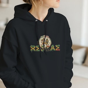 Felpa reggae, felpa con toppa del leone rastafari, regalo per amanti della musica giamaicana, felpa One Love, pullover Ska Roots Reggae
