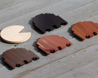 Solid Hardwood Video Game Coasters - Ghosters - In Stock  free shipping