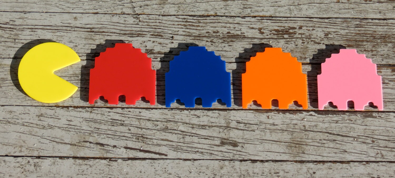 Geeky Gift, Handmade Gamer Coasters, Fun Nerdy Housewares Ghoster Video