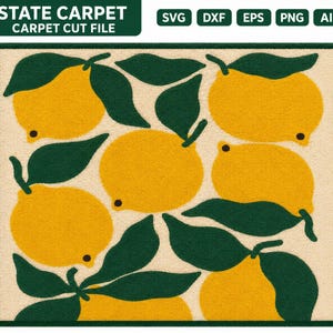 Lemon Tufted Rug SVG Bundle – Citrus Carpet Cut File for Tufting, Punch Needle & Cricut