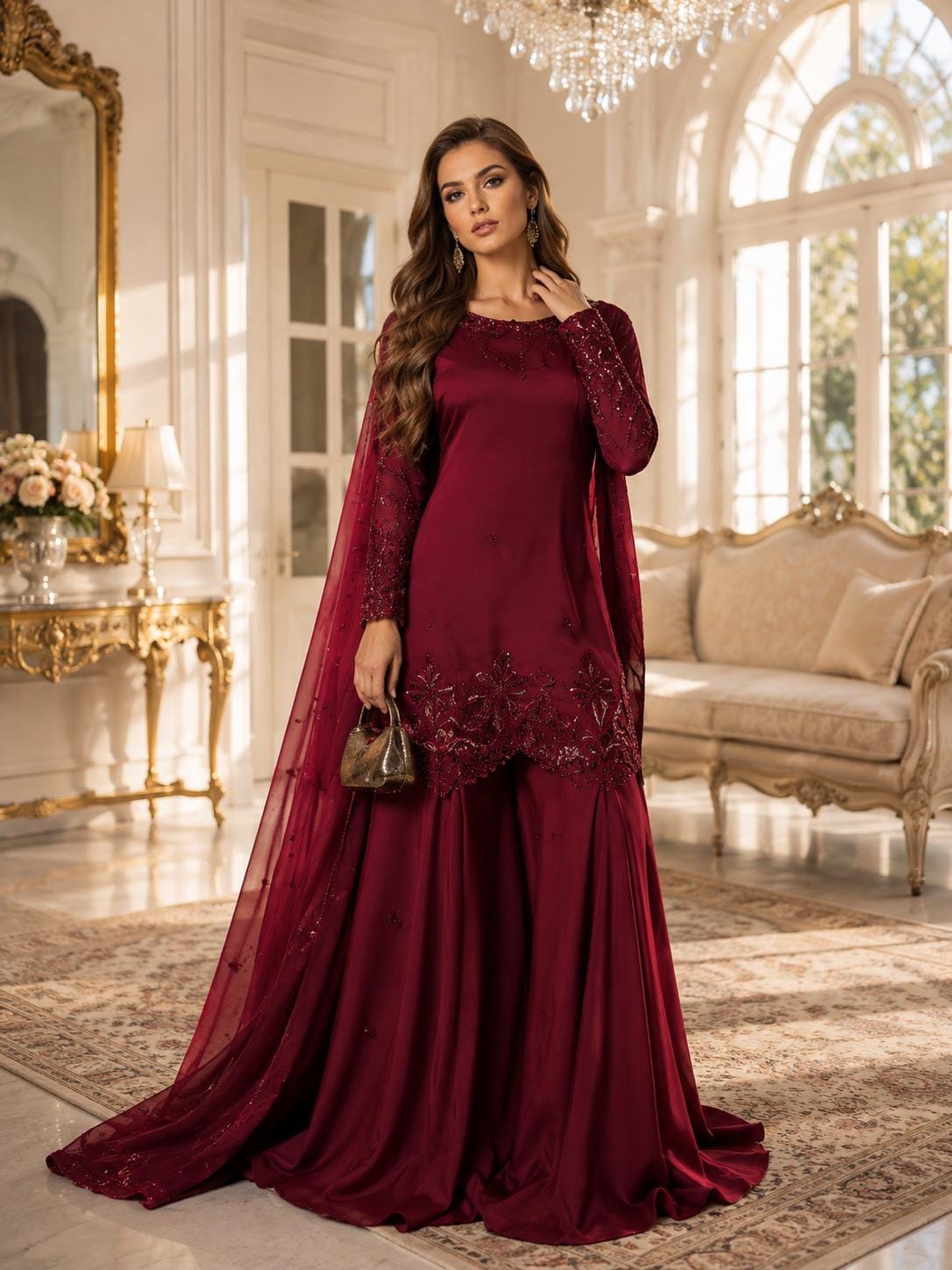 burgundy eid dress Maroon Gap Friends and Family sbc-CoverUps Flattering Fit Size:14L