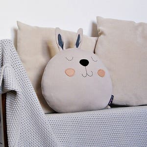 Stuffed BUNNY PILLOW. Kids room decorative pillow. image 4