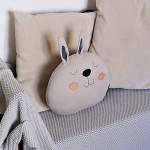 Stuffed BUNNY PILLOW. Kids room decorative pillow. image 2