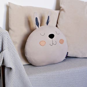 Stuffed BUNNY PILLOW. Kids room decorative pillow. image 6