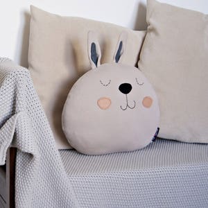 Stuffed BUNNY PILLOW. Kids room decorative pillow. image 7