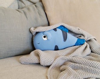 Blue BABY FISH. Toddler toys, nursery toys, cuddly toys, stuffed animal for baby, stuffed fish, fish plush animal, toys for baby toddler.