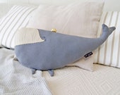 Stuffed whale, DIANA WHALE PRINCESS, whale pillow, stuffed animal, nursery decor whale, baby room decor whale, kids room whale, whale plush.