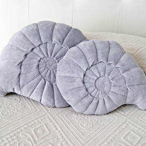 Velvet Shell Pillow. 30x25cm. Shell shaped cushions. Copper, beige, gray velvet pillows. Nautical Home decor pillows. Bed shell pillow. image 10
