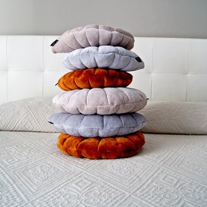 Velvet Shell Pillow. 40x30 cm. Handcrafted shell shaped cushions. Copper, beige, gray velvet pillows. Home decor pillows. Bed shell pillow image 3