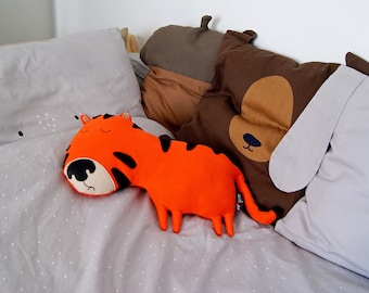 Peluches HUGO Tigre. Tigre de animales de peluche, tigre de peluche, juguetes de guardería de peluche, juguetes de peluche para niños, tigre de peluche. Cojín decorativo de animales.