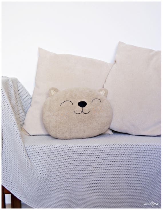 Cat Pillow Decorative Pillow Kids Room Decor Etsy