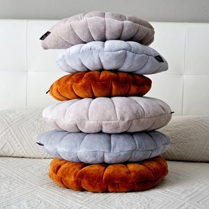 Velvet Shell Pillow. 30x25cm. Shell shaped cushions. Copper, beige, gray velvet pillows. Nautical Home decor pillows. Bed shell pillow. image 4