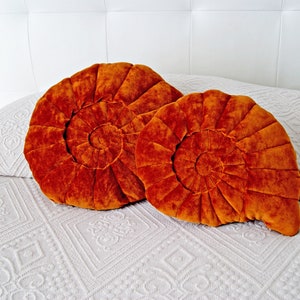 Velvet Shell Pillow. 30x25cm. Shell shaped cushions. Copper, beige, gray velvet pillows. Nautical Home decor pillows. Bed shell pillow. image 9