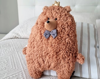 TEDDY THE KING, ours en peluche, ours en peluche, jouets en peluche pour bébé, jouets en peluche pour bébé, jouets en peluche pour enfants, ours en peluche brun, cadeaux pour bébé.