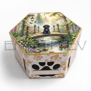 Black Cockapoo Gift Box Printable Kit | Beige | Hexagonal Paper Craft Box | Dog Lover Gift | Digital Download