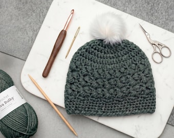 Beanie Crochet Pattern PDF | Cozy Puff Stitch Beanie Hat | baby beanie pattern | easy crochet pattern | beanie hat pattern | crochet beanie