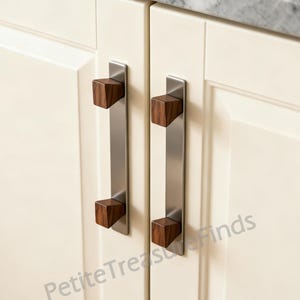 Brass Walnut Pull Knob: Silver Brass Handle, Geometric Cabinet Pulls