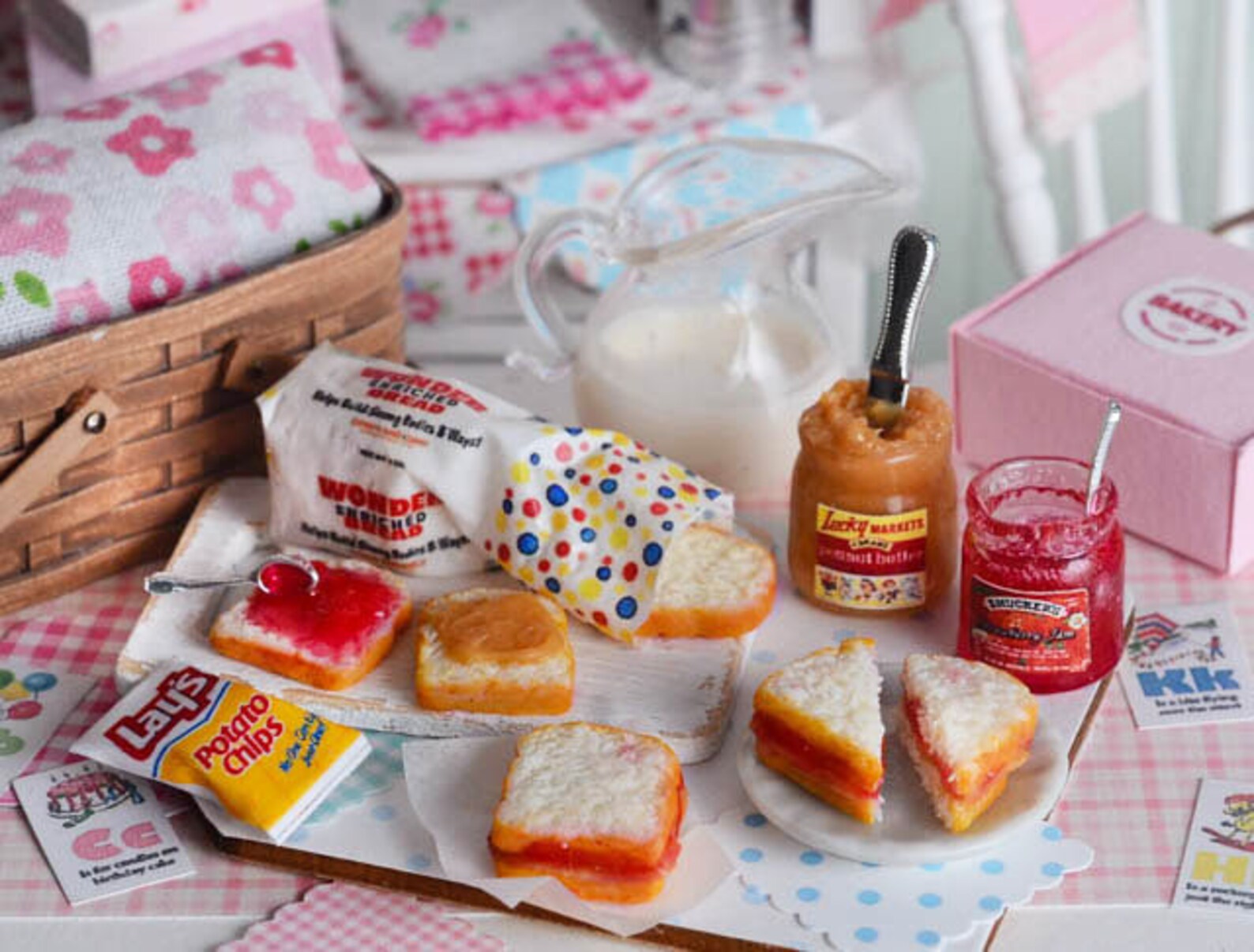 Miniature Peanut Butter and Jelly Sandwich Set Etsy