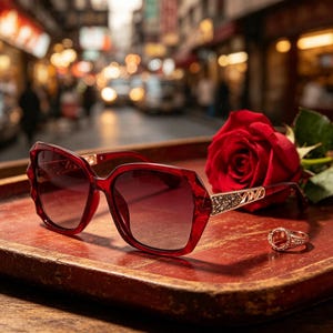 Red Gold Sunglasses - Etsy Norway display picture 2