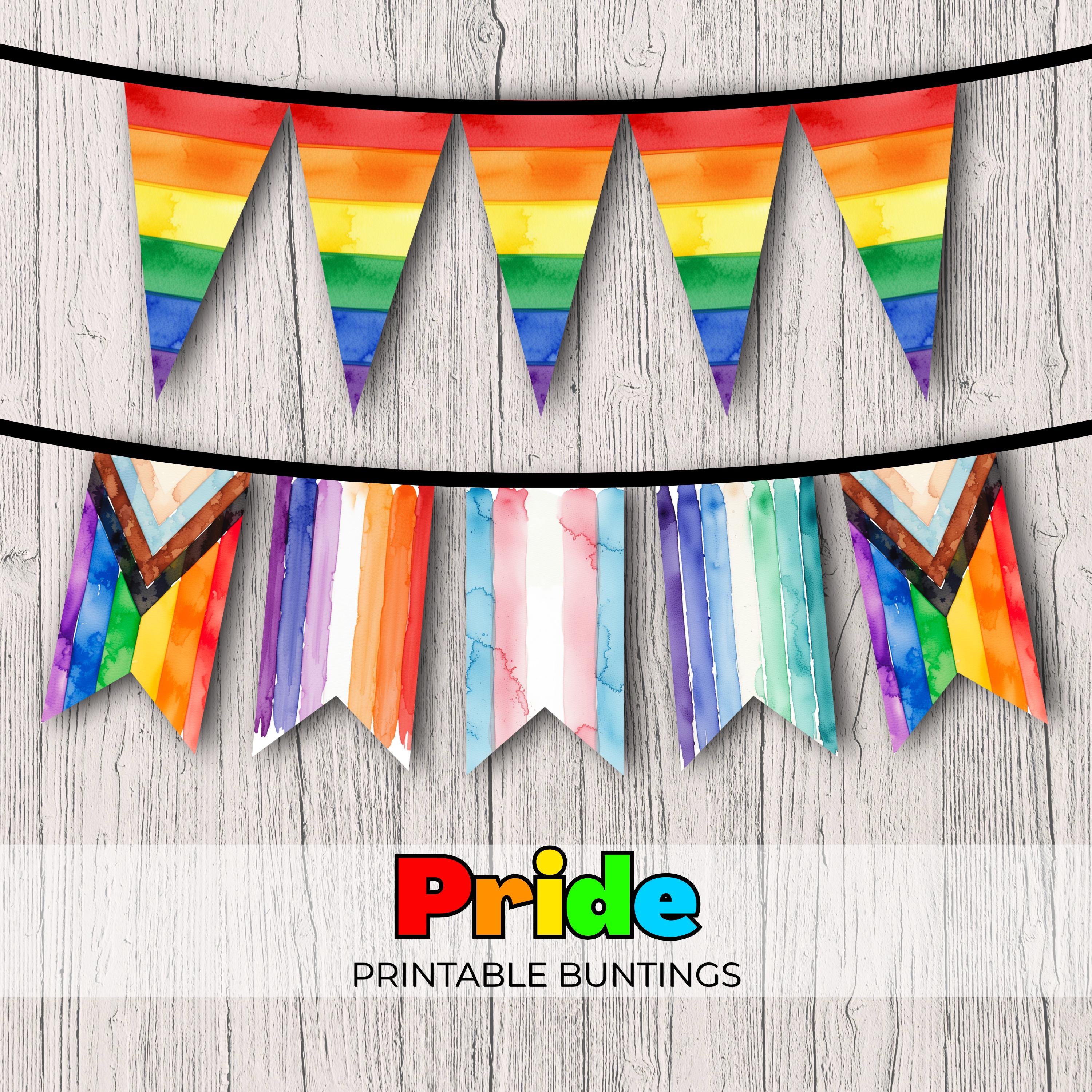 Pride Wimpelkette – Bunte Regenbogen-Dekoration – Mit Gesäumten Kanten – Für Partys, Hochzeiten, CSD & Fröhliche Anlässe – Mehrfarbig – Wiederverwendbar