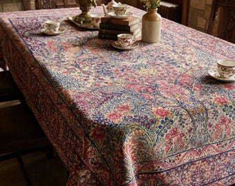 Vintage Poupees Yolande France Rectangular Tablecloth, Reversible