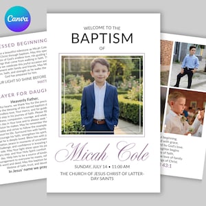 Boy Baptism Program Template | LDS Ceremony Booklet (Digital Download)