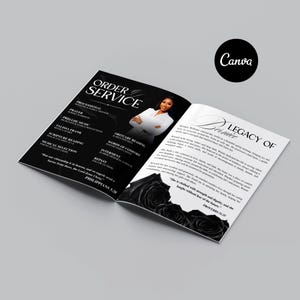 black rose funeral booklet editable template
obituary program template celebration of life
funeral program cover page black rose design
editable memorial service template black rose