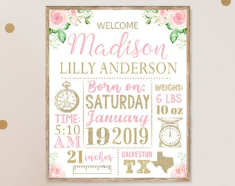 girl announcement etsy