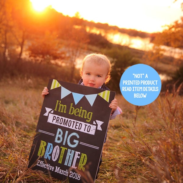 Promoted to Big Brother Announcement, Pregnancy Announcement, Brother Photoshoot Prop, Promoted to Big Brother sign, DIY Printable