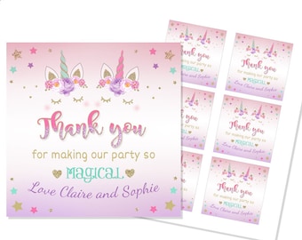 Zwilling Einhorn Geschenkanhänger, Einhorn Geschenkanhänger, Einhorn Party Geschenkanhänger, Dankeschön Geschenkanhänger, benutzerdefinierte Name und Alter, printable File