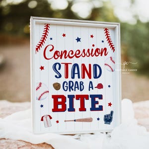 Baseball Birthday Concession Stand Sign Rookie Of The Year Sports Party Little Slugger Food Table Decor Printable NRBPT