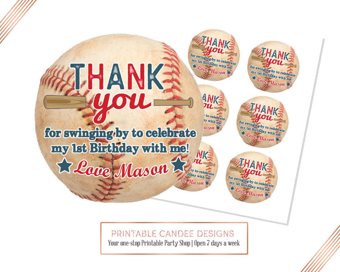 Baseball Favor Tags Baseball Gift Tags Baseball Party Decor Etsy