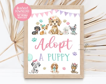 Adopt a Puppy Birthday Sign Table Decor Dog Birthday Party - Etsy