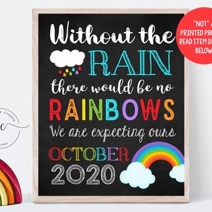 After Every Storm There is A Rainbow Of Hope Announcement Sign Pregnancy Loss Chalkboard Baby Due Photo Prop Photo Prop Printable