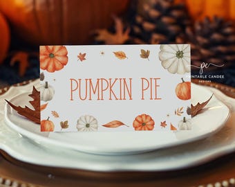 Editable Little Pumpkin Baby Shower Food Labels Burnt Orange