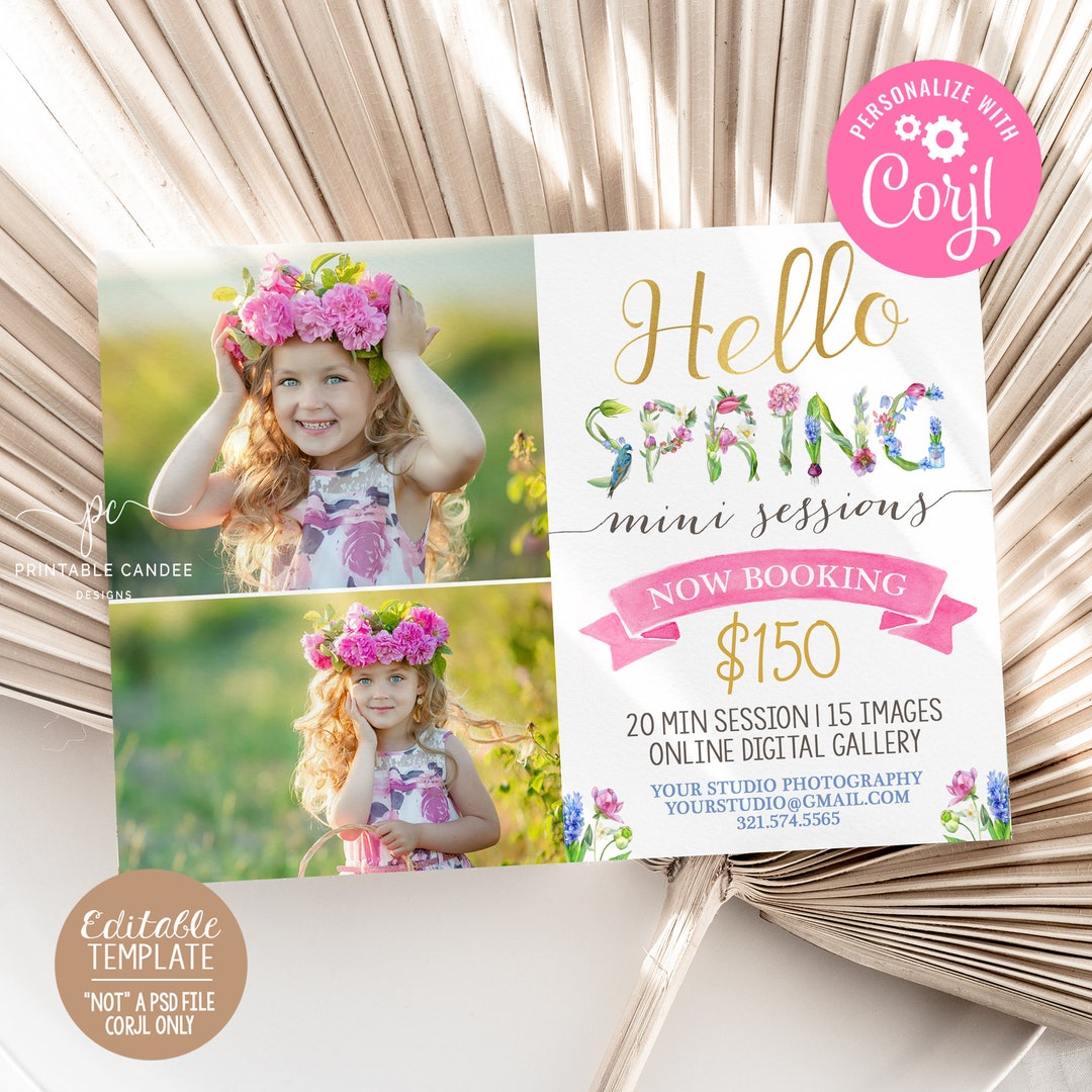 Spring Mini Sessions Template Floral Garden Photography Spring Minis ...