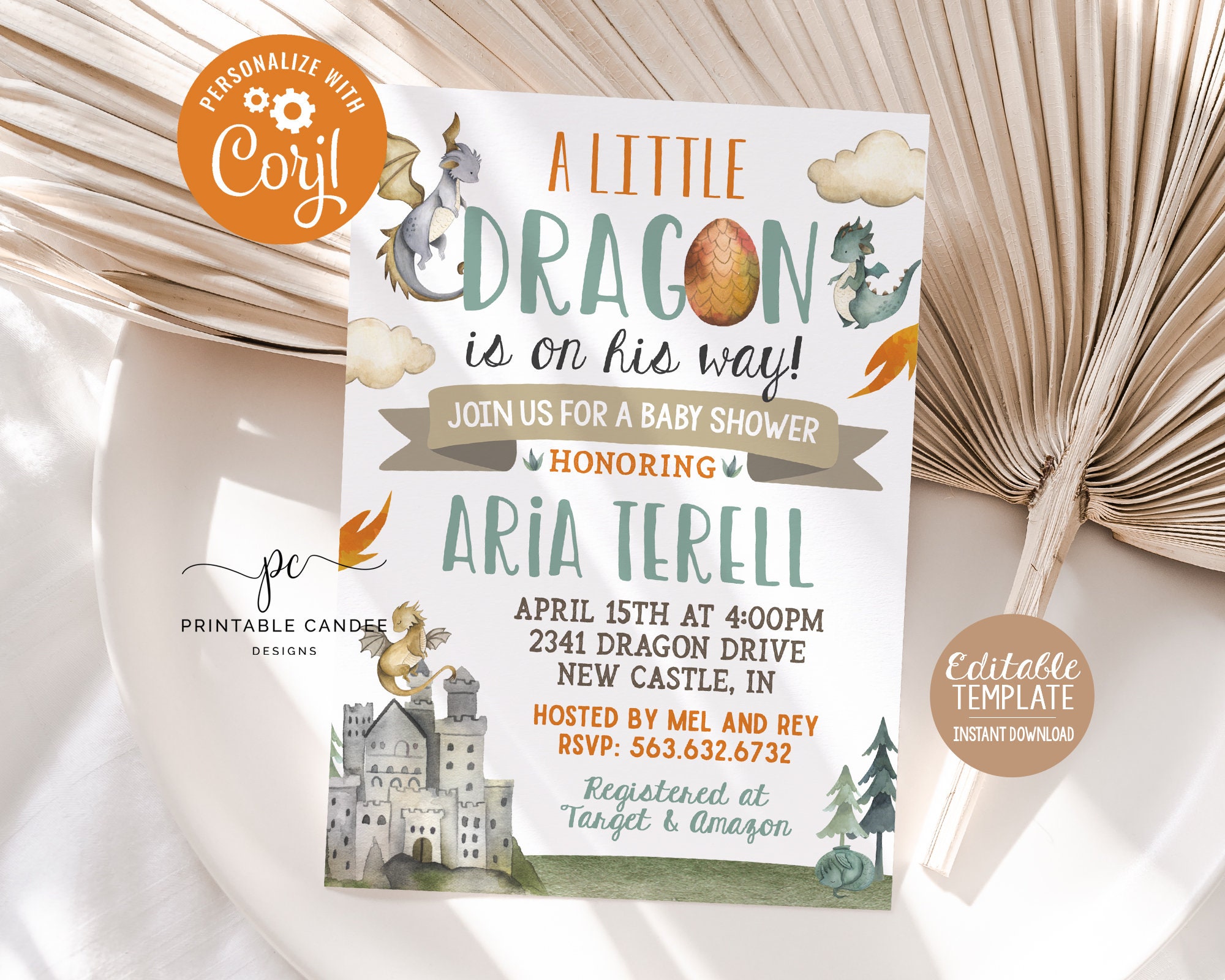 Dragon themed on sale baby shower