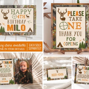 Hunting Party Food Sign Deer Camo Birthday Decor Table Sign Printable File Instant Download image 2