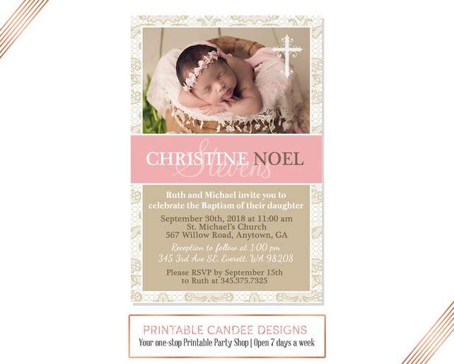 elegant baptism invitation pink baptism girl baptism invitation baptism invitations for girl