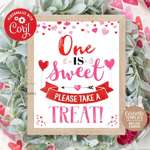 Valentine Favor Sign Sweetheart Birthday Decor Heart Party Table Printables Cute Sweet Red Pink Valentine&#39;s Day Template CSVDT