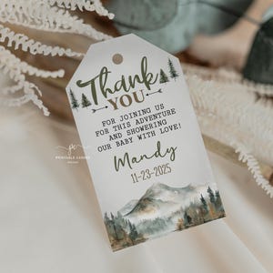 Let the Adventure Begin Baby Shower Favors Woodland Baby Shower Decor Forest Mountain Trees Neutral Theme LTAB