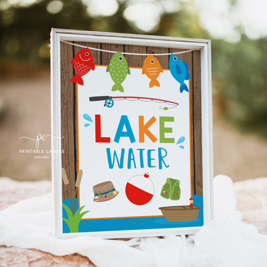 Fishing Drink Sign Fish Water Table Sign Fishing Party Signs Fishing ...