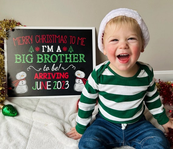 Kerst zwangerschap aankondiging vakantie teken Kerst fotoshoot prop gepromoveerd tot grote zus broer afdrukbaar Etsy Nederland