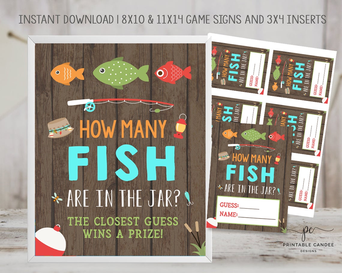 Guess How Many Fish Are in the Jar Game Printable Rustic Etsy